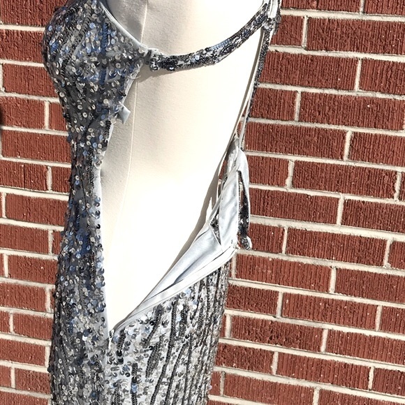 Precious Formals Silver Sequined Formal Gown - Picture 11 of 13